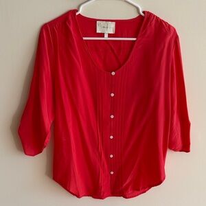 Yumi Kim Vibrant Red Button-Down Blouse